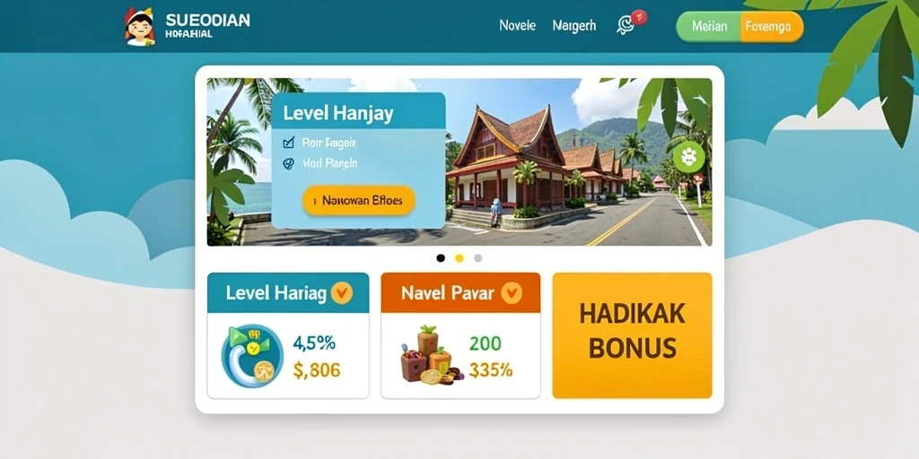 Tampilan menu dan karakter yang dapat dikustomisasi.